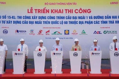 Liên danh nhà thầu do Tập đoàn Đèo Cả đứng đầu triển khai thi công cầu Đại Ngãi 1