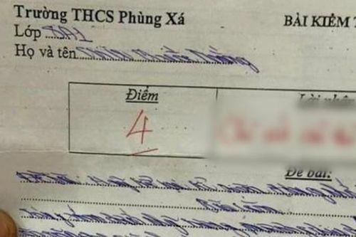 Bài kiểm tra được 4 điểm kèm lời phê chỉ 4 chữ, dân tình cho rằng cô chấm vẫn nhẹ tay