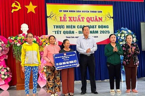 Thoại Sơn xuất quân thực hiện các công trình Tết quân - dân năm 2025