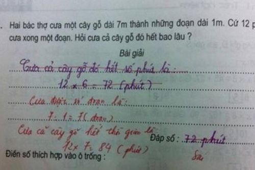 Bài toán với phép tính '12 x 6 = 72' bị chấm sai, cô giáo đưa lời giải gây tranh cãi dữ dội