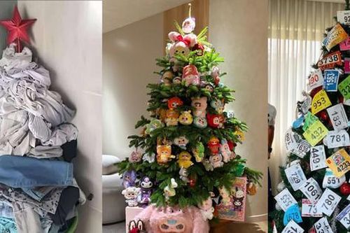 Ý tưởng bá đạo trang trí cây thông Noel 2024: Treo đồ chơi Labubu, BIB chạy bộ