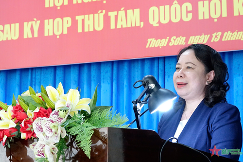 Phó chủ tịch nước Võ Thị Ánh Xuân tiếp xúc cử tri tại An Giang