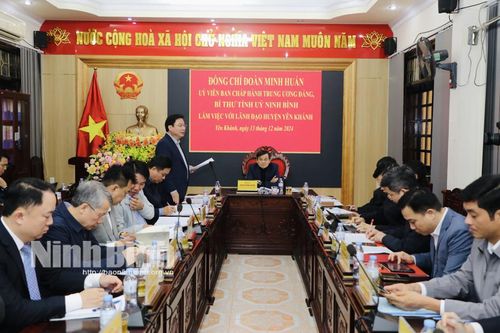 Đồng chí Bí thư Tỉnh ủy làm việc với huyện Yên Khánh