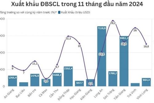 ĐBSCL xuất siêu hơn 13 tỷ USD trong 11 tháng