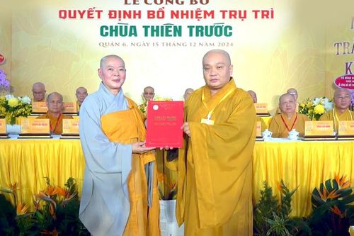 TP.HCM: Bổ nhiệm Ni trưởng Thích nữ Huệ Tuyến làm trụ trì chùa Thiên Trước (Q.6)