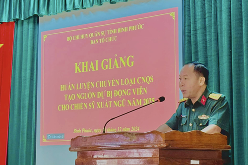 Bộ CHQS tỉnh Bình Phước huấn luyện chuyển loại chuyên nghiệp quân sự