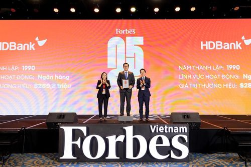 HDBank tiếp tục vào Top 25 thương hiệu niêm yết dẫn đầu của Forbes