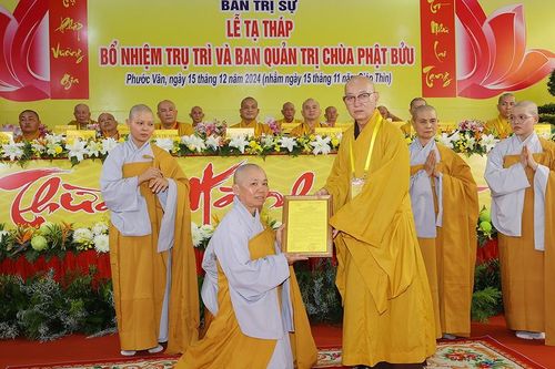 Long An: Chùa Phật Bửu trang nghiêm tạ tháp, bổ nhiệm trụ trì và thành lập Ban Quản trị