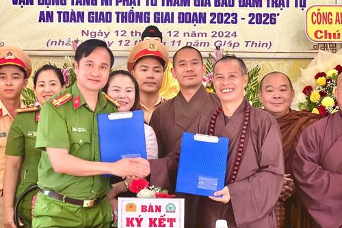Ban Trị sự GHPGVN TP.Biên Hòa ký kết phối hợp tuyên truyền đảm bảo an toàn giao thông