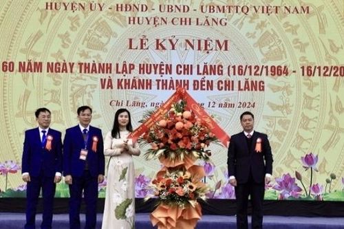 Lạng Sơn: Kỷ niệm 60 năm Ngày thành lập huyện và khánh thành đền Chi Lăng