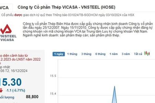 Cổ phiếu thép từng gây chú ý với 11 phiên tăng trần, nay 'lau sàn' phiên thứ 2