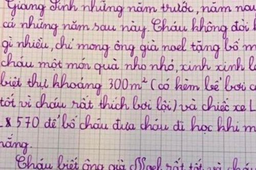 Cô giáo ra đề văn viết thư gửi ông già Noel, bài làm của học sinh khiến ai đọc cũng cười nghiêng ngả