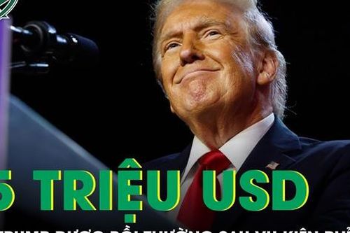 Ông Donald Trump được bồi thường 15 triệu USD trong vụ kiện kênh truyền hình tội phỉ báng