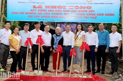 Kiên Giang: Khởi công xây dựng 100 căn nhà Đại đoàn kết cho hộ nghèo