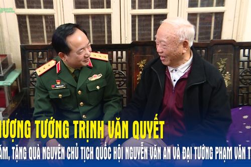 Thượng tướng Trịnh Văn Quyết thăm, tặng quà nguyên Chủ tịch Quốc hội Nguyễn Văn An và Đại tướng Phạm Văn Trà