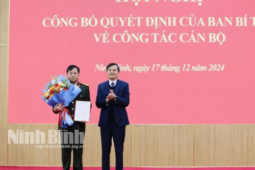 Ban Bí thư chỉ định Giám đốc Công an tỉnh Ninh Bình tham gia Ban Thường vụ Tỉnh ủy