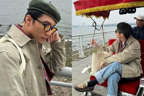 Sơn Tùng ngồi xích lô dạo Hồ Tây