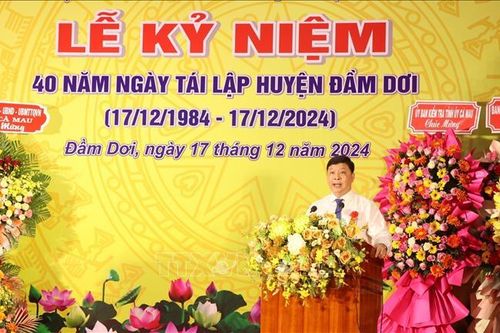 Xây dựng huyện Đầm Dơi (Cà Mau) mạnh về kinh tế, vững chắc về quốc phòng - an ninh