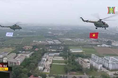 Trực thăng chuẩn bị trình diễn trên bầu trời Thủ đô