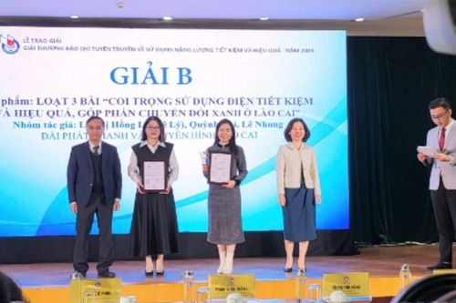 Đài Phát thanh - Truyền hình Lào Cai đoạt giải B Giải thưởng báo chí tuyên truyền về sử dụng năng lượng tiết kiệm và hiệu quả