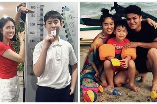 Con trai Lê Phương cao 1m75, được bố dượng cưng chiều