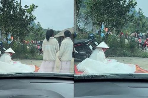 Cô dâu một mình trải chiếu ngồi cô đơn ở ven đường và sự thật bất ngờ