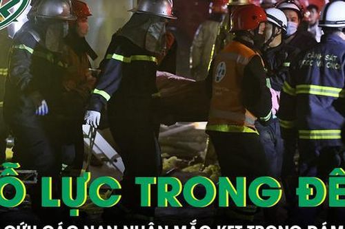 Cảnh sát xuyên đêm dập lửa, cứu nạn nhân mắc kẹt trong vụ cháy quán cà phê ở Hà Nội