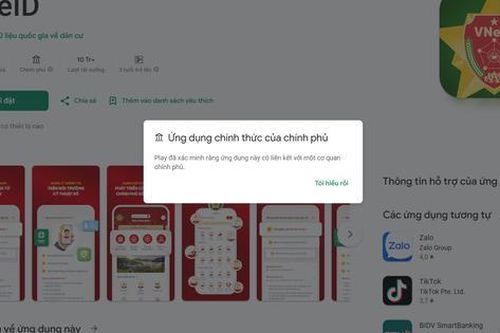Ra mắt tính năng nhận diện 'Ứng dụng chính thức của Chính phủ'