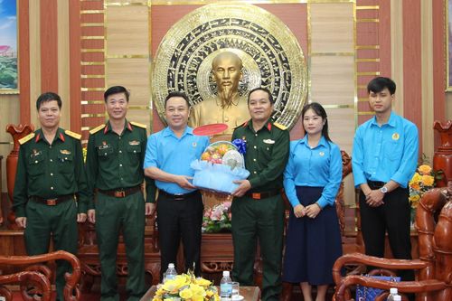 Liên đoàn Lao động tỉnh thăm, chúc mừng 3 đơn vị quân đội