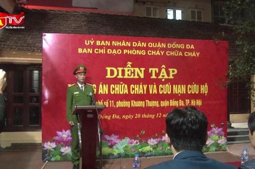 Thực tập phương án chữa cháy cứu nạn tại chung cư mini vào ban đêm