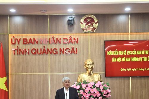 Đoàn Kiểm tra của Ban Bí thư thông báo dự thảo báo cáo kết quả kiểm tra tại Quảng Ngãi