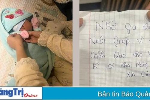 Thông báo tìm người thân cho 1 trẻ sơ sinh bị bỏ rơi trước nhà người dân ở thị xã Quảng Trị