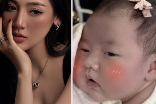 Biểu cảm cực đáng yêu vừa tròn 1 tháng tuổi của con gái Á hậu Tú Anh