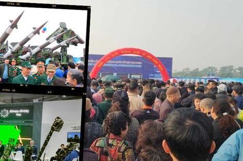 Dòng người xếp hàng chờ vào tham quan Triển lãm Quốc phòng Quốc tế Việt Nam 2024