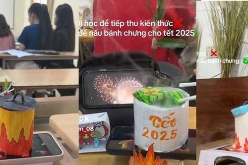 Trào lưu làm bánh chưng giấy: Teen đi học nhưng tâm trạng đã sẵn sàng đón Tết