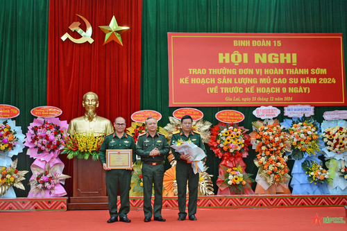 Công ty 74 (Binh đoàn 15) xuất sắc hoàn thành sớm kế hoạch sản lượng mủ cao su năm 2024