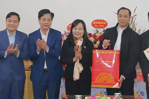 Trưởng Ban Dân vận Tỉnh ủy chúc mừng giáo xứ, linh mục huyện Cẩm Khê