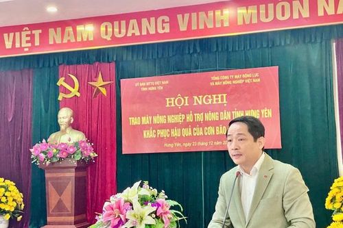 10 máy nông nghiệp của VEAM đến với bà con bị ảnh hưởng bởi bão số 3 tại Hưng Yên