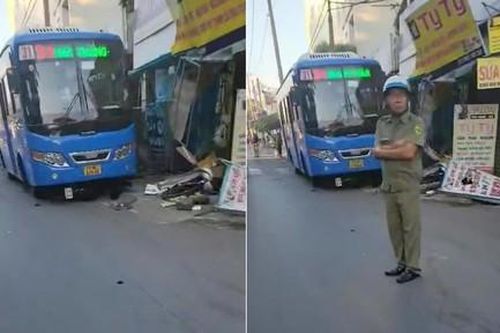 TPHCM: Tai nạn liên hoàn giữa xe buýt, xe máy và xe đạp, 2 người bị thương