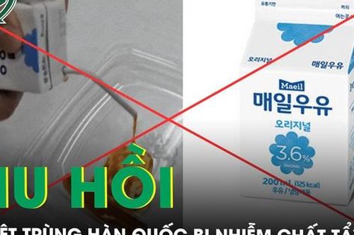 Thu hồi sản phẩm sữa tiệt trùng Hàn Quốc bị nhiễm chất tẩy rửa