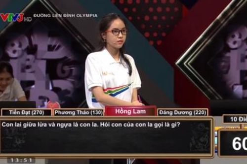 'Con lai giữa lừa và ngựa là con la, vậy con của la gọi là gì?', nam sinh Olympia trả lời đúng bất ngờ