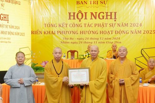 Hoạt động từ thiện xã hội của Phật giáo Q.12 đạt gần 16 tỷ đồng trong năm 2024