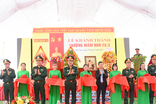 Thượng tướng Võ Minh Lương dự Lễ khánh thành Trường Mầm non 25-3