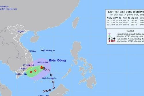 Thời tiết hôm nay 25/12: Bão số 10 suy yếu thành áp thấp nhiệt đới