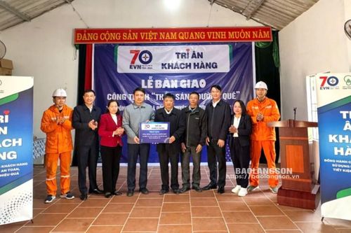 Công ty Điện lực Lạng Sơn: Bàn giao công trình 'Thắp sáng đường quê' cho xã Đồng Ý (Bắc Sơn)