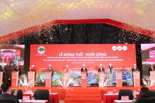 Quốc Oai đồng loạt khởi công xây dựng ba cụm công nghiệp làng nghề