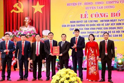 Vĩnh Phúc: Công bố quyết định thành lập Đảng bộ xã Hội Thịnh