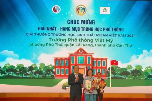 Trường học tại TP Cần Thơ đoạt giải Nhất giải thưởng Trường học sinh thái ASEAN