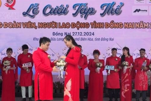 Lần đầu tổ chức lễ cưới tập thể cho công nhân có hoàn cảnh khó khăn ở Đồng Nai
