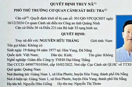 Truy nã Giám đốc Công ty TNHH Đại Hùng Thắng